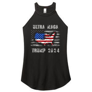 Ultra MAGA Betsy USA Flag Trump 2024 Anti Biden Women's Perfect Tri Rocker Tank