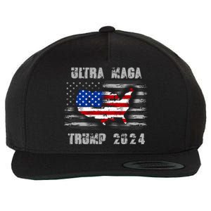 Ultra MAGA Betsy USA Flag Trump 2024 Anti Biden Wool Snapback Cap