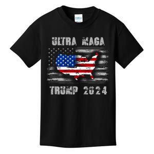 Ultra MAGA Betsy USA Flag Trump 2024 Anti Biden Kids T-Shirt