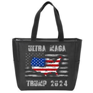 Ultra MAGA Betsy USA Flag Trump 2024 Anti Biden Zip Tote Bag