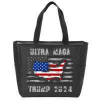 Ultra MAGA Betsy USA Flag Trump 2024 Anti Biden Zip Tote Bag