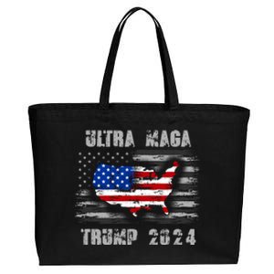 Ultra MAGA Betsy USA Flag Trump 2024 Anti Biden Cotton Canvas Jumbo Tote