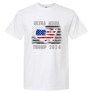 Ultra MAGA Betsy USA Flag Trump 2024 Anti Biden Garment-Dyed Heavyweight T-Shirt