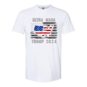 Ultra MAGA Betsy USA Flag Trump 2024 Anti Biden Softstyle CVC T-Shirt