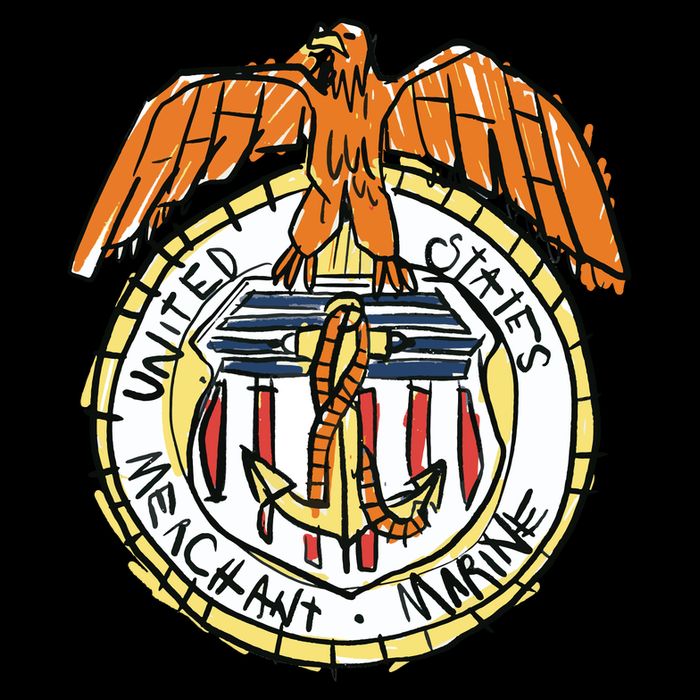 USA Marine Badge Doodle Cooling Performance Crew T-Shirt