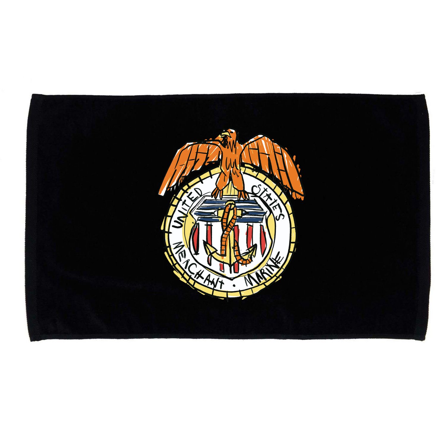 USA Marine Badge Doodle Microfiber Hand Towel