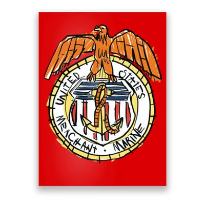 USA Marine Badge Doodle Poster