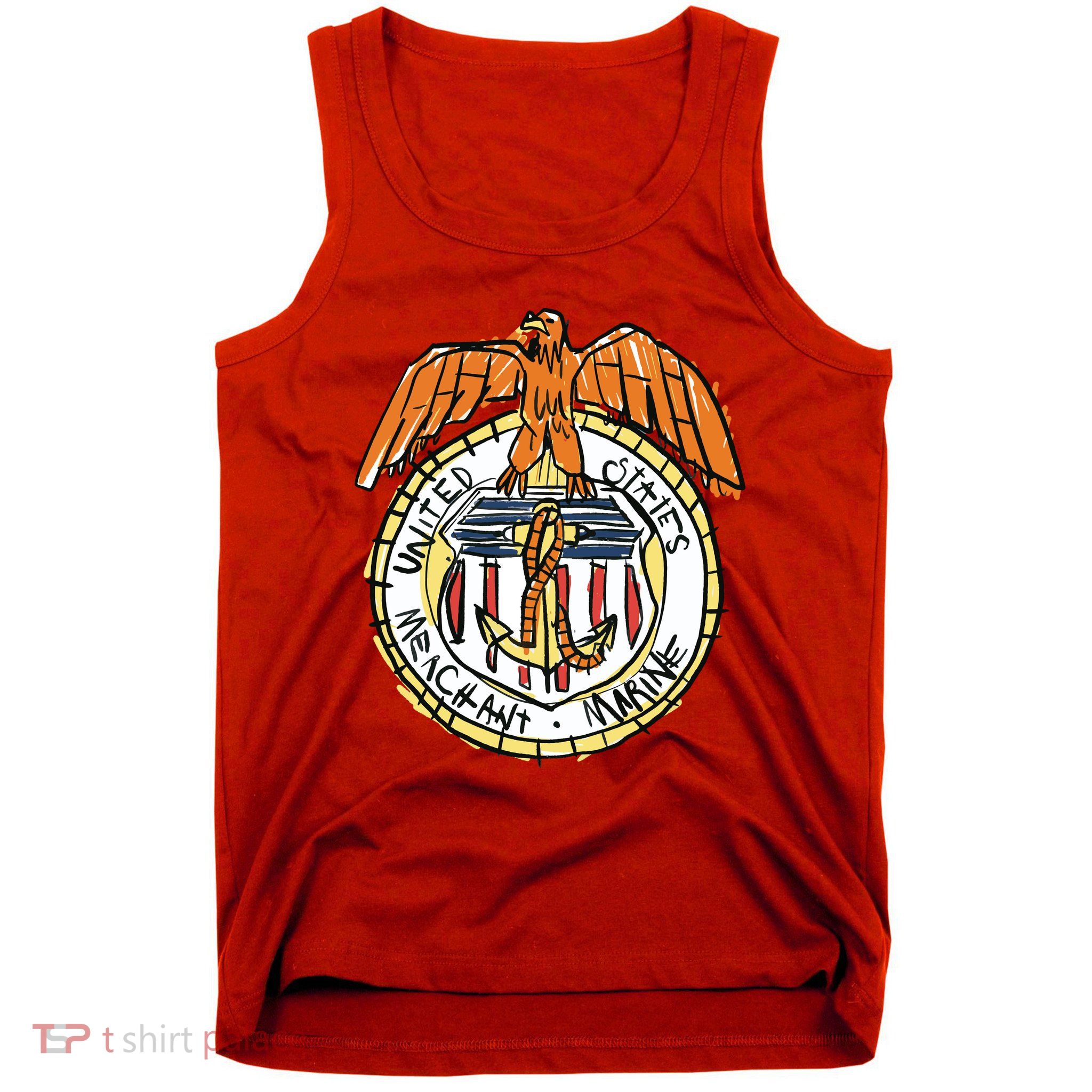 USA Marine Badge Doodle Tank Top