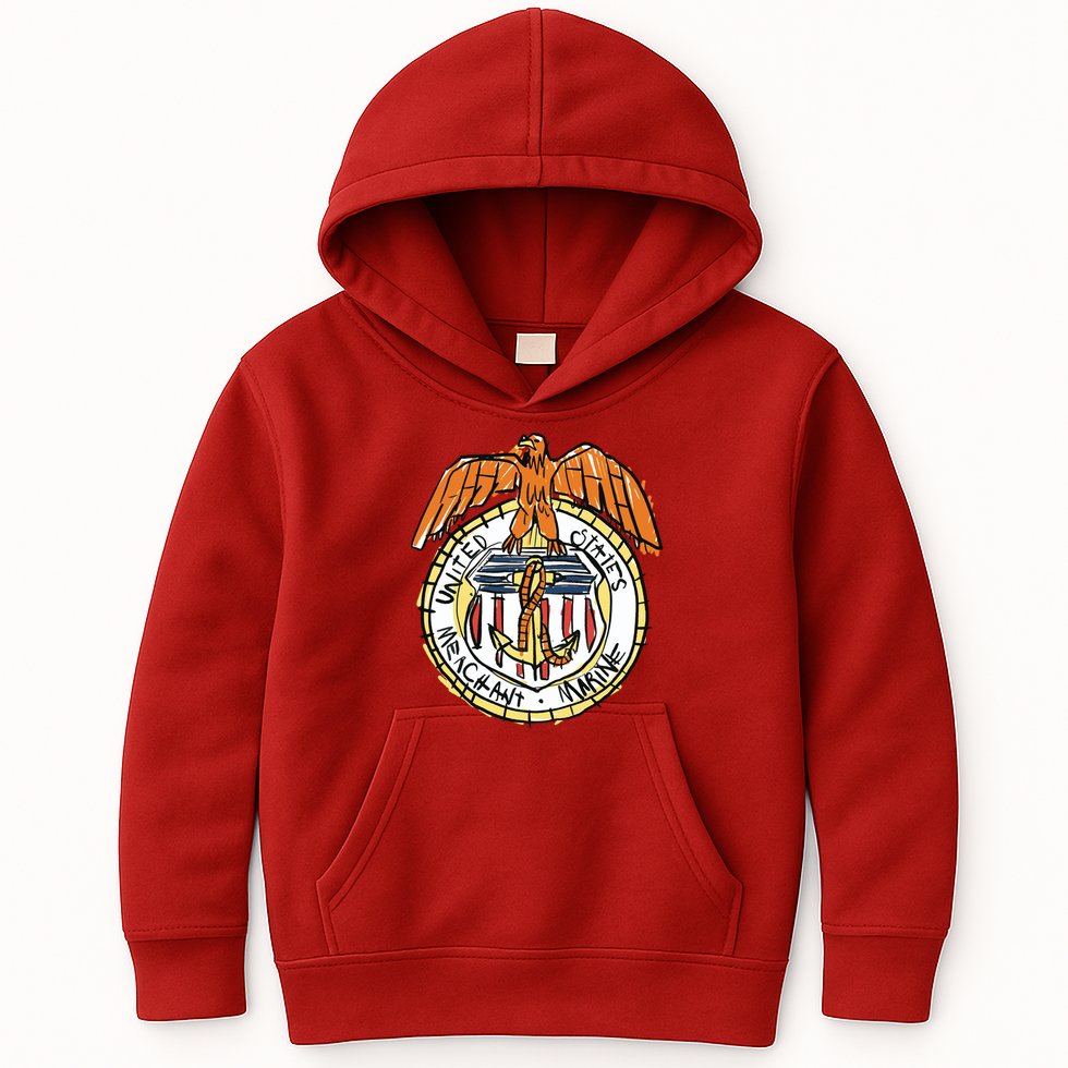 USA Marine Badge Doodle Kids Hoodie