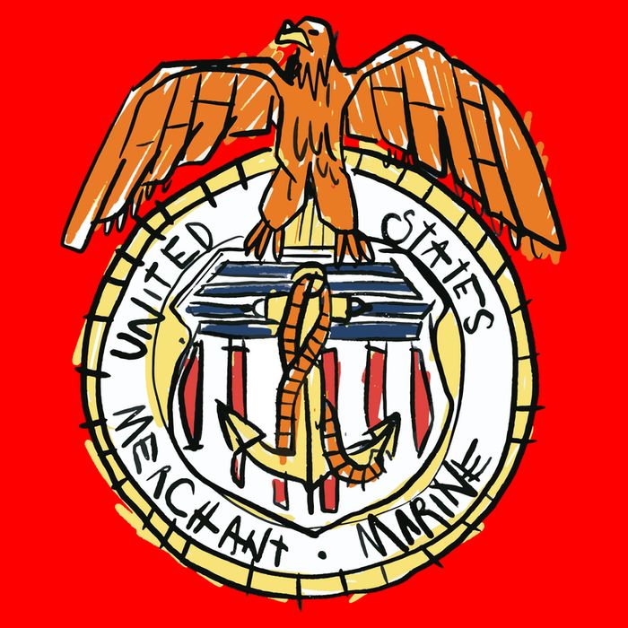 USA Marine Badge Doodle Kids Hoodie