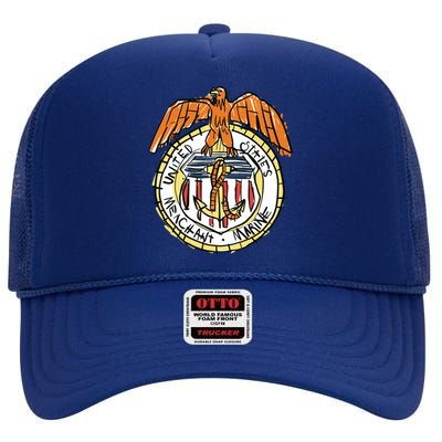 USA Marine Badge Doodle High Crown Mesh Back Trucker Hat