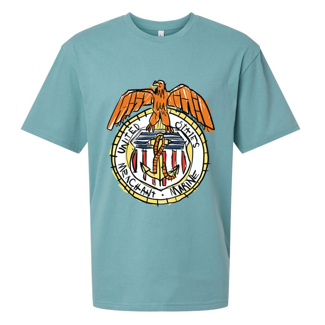 USA Marine Badge Doodle Sueded Cloud Jersey T-Shirt