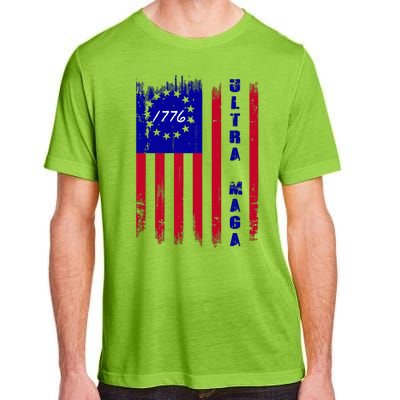 Ultra MAGA Betsy Ross USA Flag Trump 2024 Anti Biden Adult ChromaSoft Performance T-Shirt