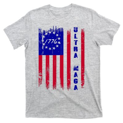 Ultra MAGA Betsy Ross USA Flag Trump 2024 Anti Biden T-Shirt