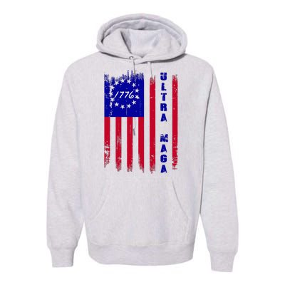 Ultra MAGA Betsy Ross USA Flag Trump 2024 Anti Biden Premium Hoodie