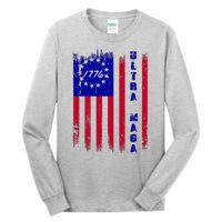 Ultra MAGA Betsy Ross USA Flag Trump 2024 Anti Biden Tall Long Sleeve T-Shirt