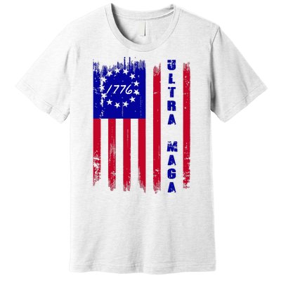 Ultra MAGA Betsy Ross USA Flag Trump 2024 Anti Biden Premium T-Shirt