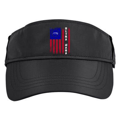 Ultra MAGA Betsy Ross USA Flag Trump 2024 Anti Biden Adult Drive Performance Visor
