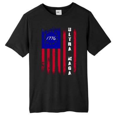 Ultra MAGA Betsy Ross USA Flag Trump 2024 Anti Biden Tall Fusion ChromaSoft Performance T-Shirt