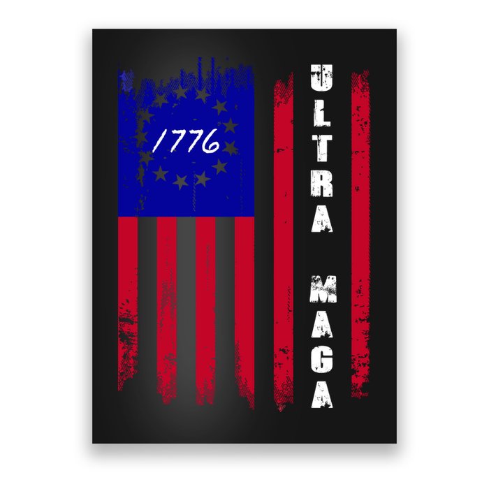 Ultra MAGA Betsy Ross USA Flag Trump 2024 Anti Biden Poster