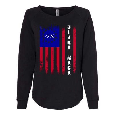 Ultra MAGA Betsy Ross USA Flag Trump 2024 Anti Biden Womens California Wash Sweatshirt