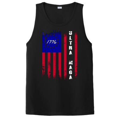 Ultra MAGA Betsy Ross USA Flag Trump 2024 Anti Biden PosiCharge Competitor Tank