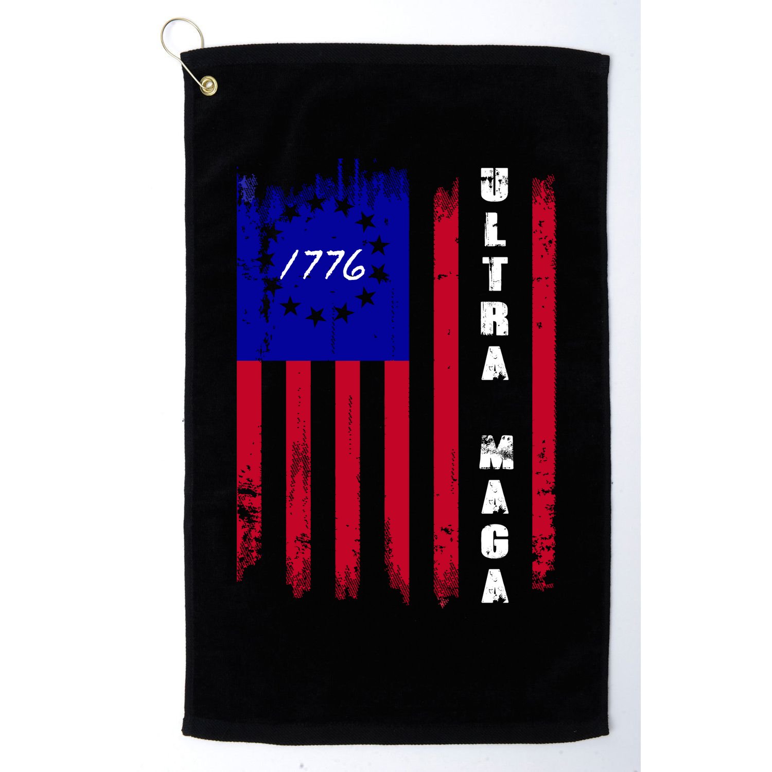 Ultra MAGA Betsy Ross USA Flag Trump 2024 Anti Biden Golf Towel