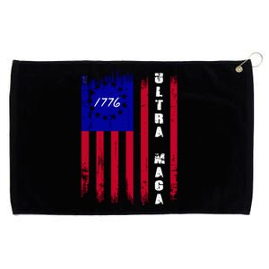 Ultra MAGA Betsy Ross USA Flag Trump 2024 Anti Biden Grommeted Golf Towel