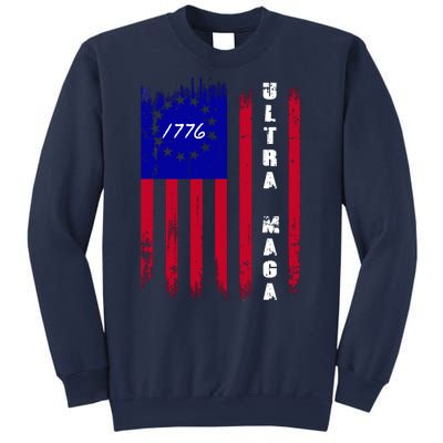 Ultra MAGA Betsy Ross USA Flag Trump 2024 Anti Biden Sweatshirt