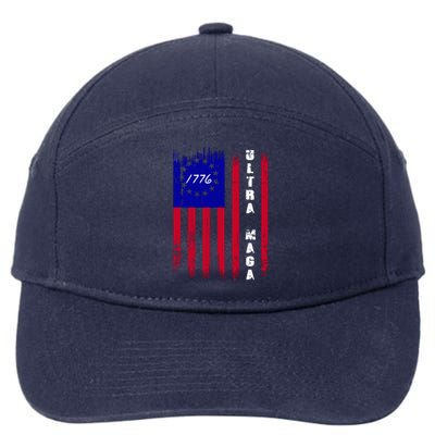 Ultra MAGA Betsy Ross USA Flag Trump 2024 Anti Biden 7-Panel Snapback Hat