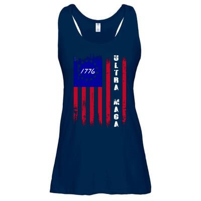 Ultra MAGA Betsy Ross USA Flag Trump 2024 Anti Biden Ladies Essential Flowy Tank