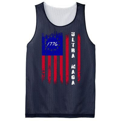 Ultra MAGA Betsy Ross USA Flag Trump 2024 Anti Biden Mesh Reversible Basketball Jersey Tank