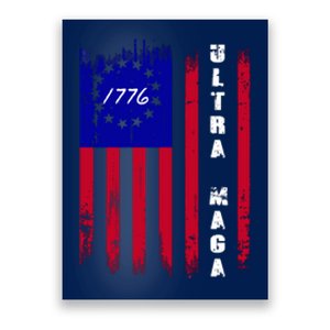 Ultra MAGA Betsy Ross USA Flag Trump 2024 Anti Biden Poster