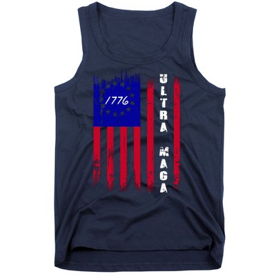 Ultra MAGA Betsy Ross USA Flag Trump 2024 Anti Biden Tank Top