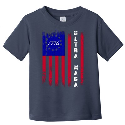 Ultra MAGA Betsy Ross USA Flag Trump 2024 Anti Biden Toddler T-Shirt