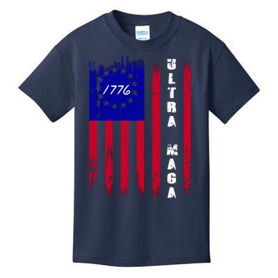 Ultra MAGA Betsy Ross USA Flag Trump 2024 Anti Biden Kids T-Shirt