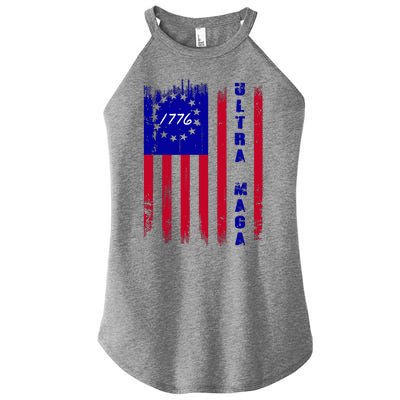 Ultra MAGA Betsy Ross USA Flag Trump 2024 Anti Biden Women's Perfect Tri Rocker Tank