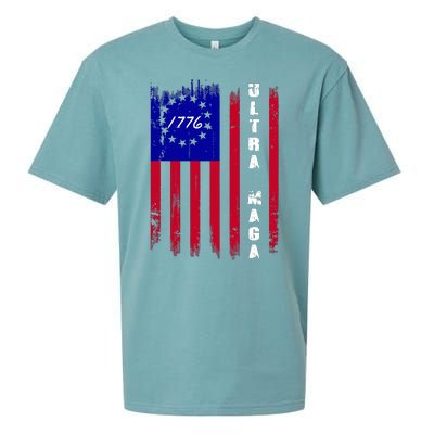 Ultra MAGA Betsy Ross USA Flag Trump 2024 Anti Biden Sueded Cloud Jersey T-Shirt