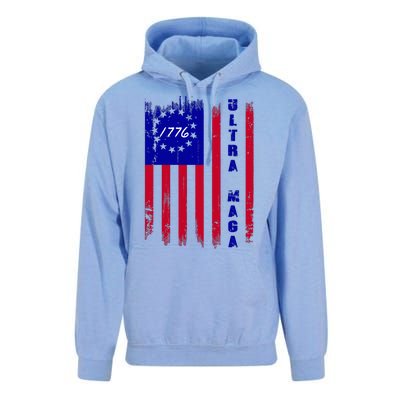 Ultra MAGA Betsy Ross USA Flag Trump 2024 Anti Biden Unisex Surf Hoodie