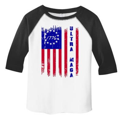 Ultra MAGA Betsy Ross USA Flag Trump 2024 Anti Biden Toddler Fine Jersey T-Shirt