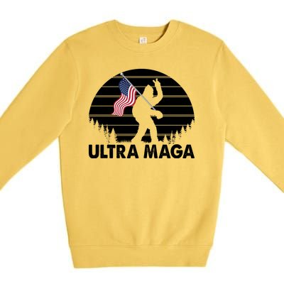 Ultra Maga Big Foot Sasquatch Premium Crewneck Sweatshirt