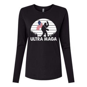 Ultra Maga Big Foot Sasquatch Womens Cotton Relaxed Long Sleeve T-Shirt