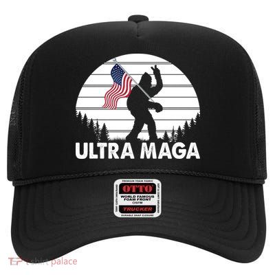 Ultra Maga Big Foot Sasquatch High Crown Mesh Back Trucker Hat