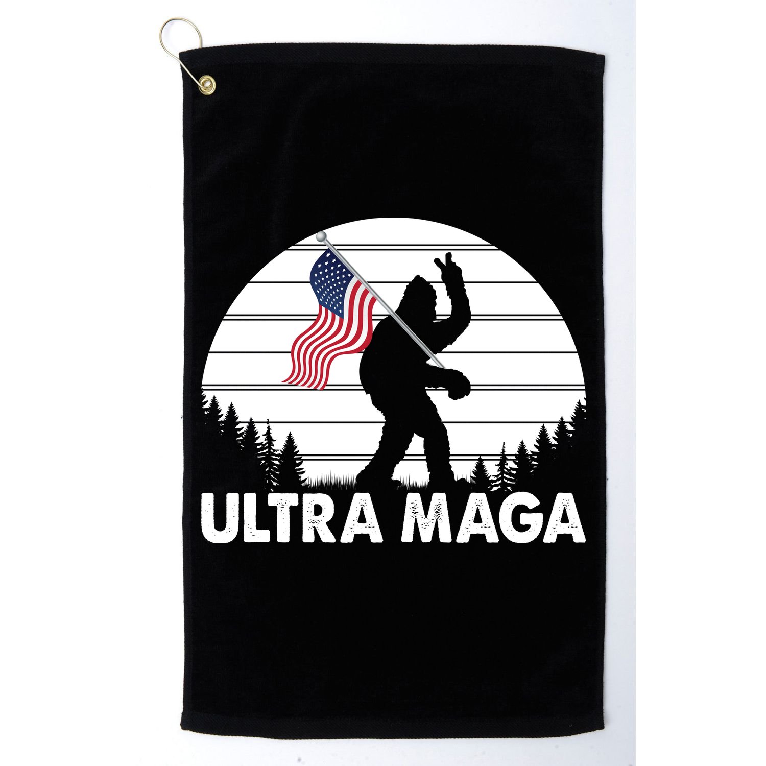 Ultra Maga Big Foot Sasquatch Golf Towel