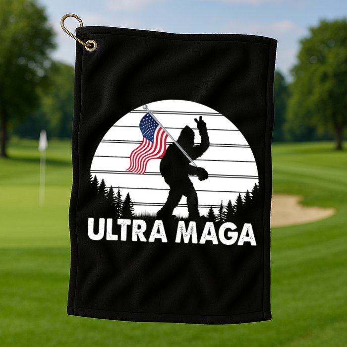 Ultra Maga Big Foot Sasquatch Golf Towel