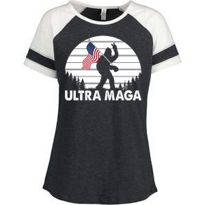 Ultra Maga Big Foot Sasquatch Enza Ladies Jersey Colorblock Tee