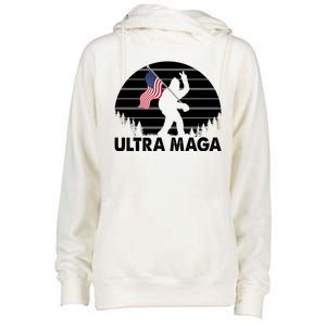 Ultra Maga Big Foot Sasquatch Womens Funnel Neck Pullover Hood