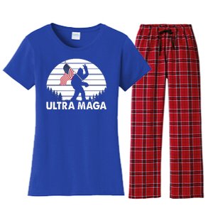 Ultra Maga Big Foot Sasquatch Women's Flannel Pajama Set