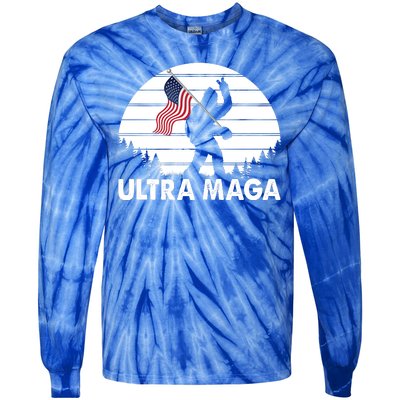 Ultra Maga Big Foot Sasquatch Tie-Dye Long Sleeve Shirt