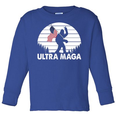 Ultra Maga Big Foot Sasquatch Toddler Long Sleeve Shirt